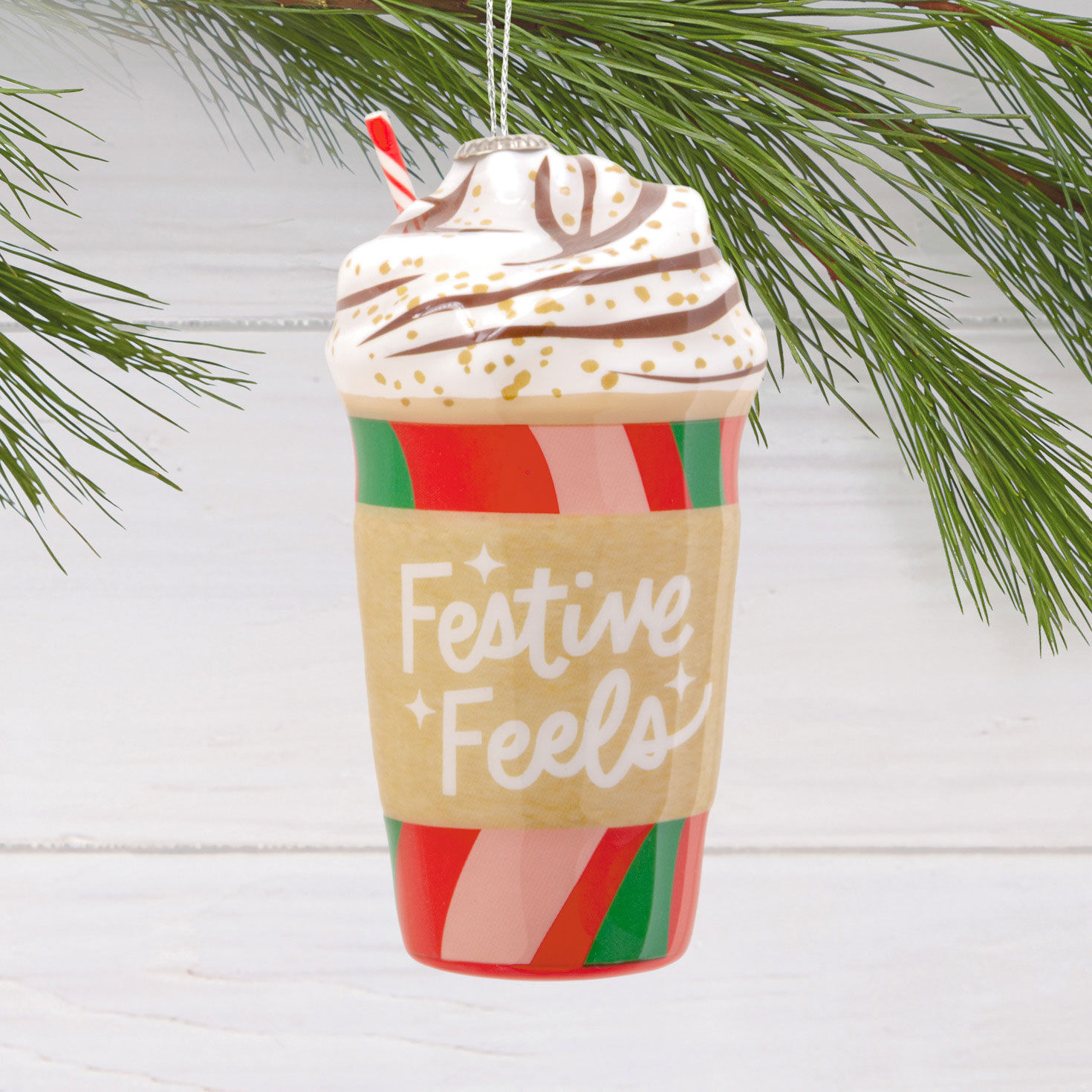 Festive Feels Coffee Cup Shatterproof Hallmark Ornament for only USD 9.49 | Hallmark