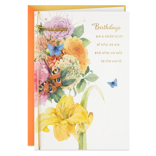 Marjolein Bastin Bouquet With Butterflies Birthday Card, 