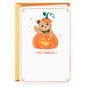 Teddy Bear in Pumpkin Halloween Card for Great-Grandson Card Front image number 1