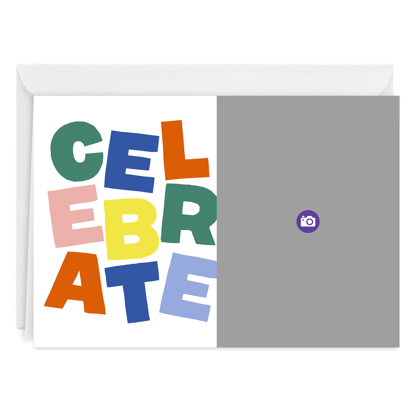 Colored Block Letters Celebrate Personalized Card Card Front indicating personalization image number 3
