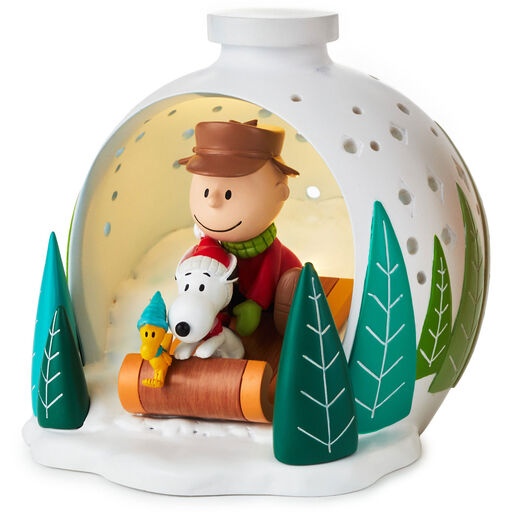 Peanuts® Charlie Brown, Snoopy and Woodstock on Sled Light-Up Figurine, 4.6", 