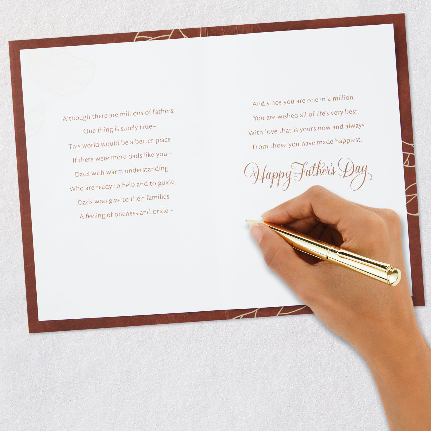 Leaves on Brown Dad Father's Day Card Card Front with Envelope and Gold Seal image number 7