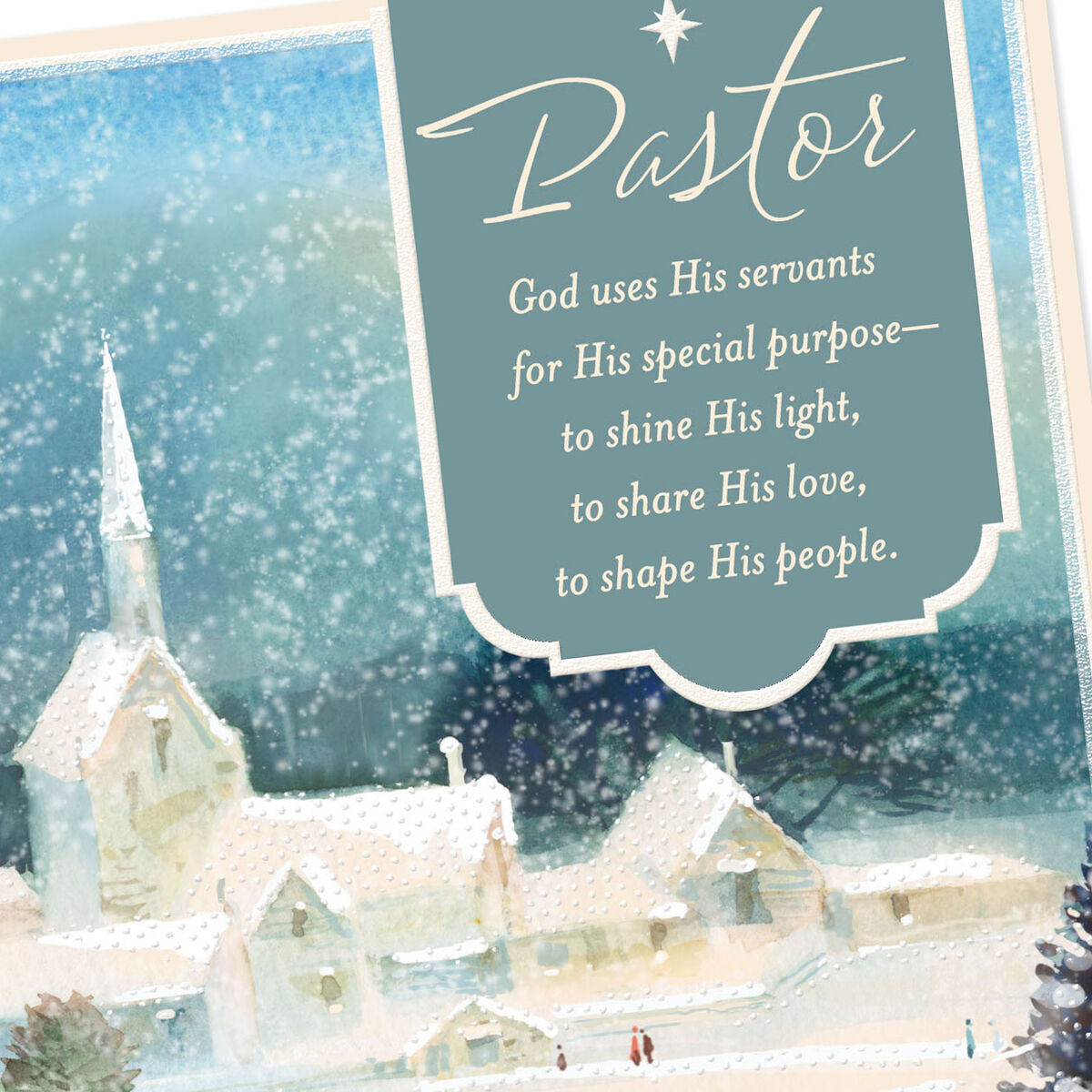 God Shines His Light Religious Christmas Card for Pastor  Greeting