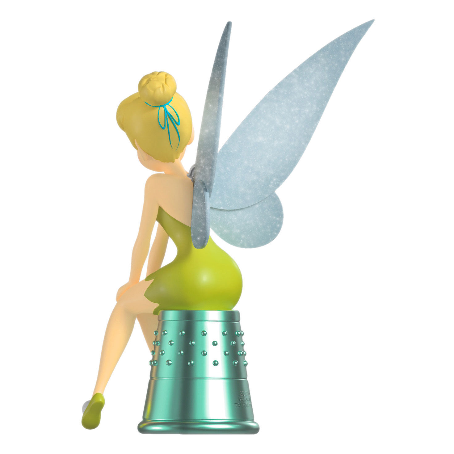 Tinker Bell on Thimble Keepsake Ornament Back image number 6