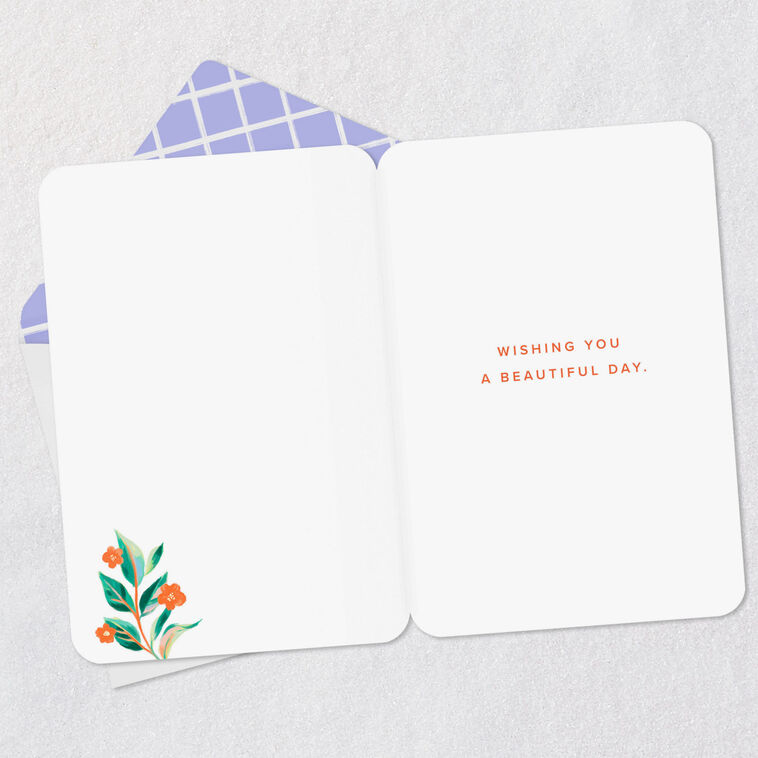 Tropical Flowers Hello Friend Friendship Card Open card with envelope image number 3