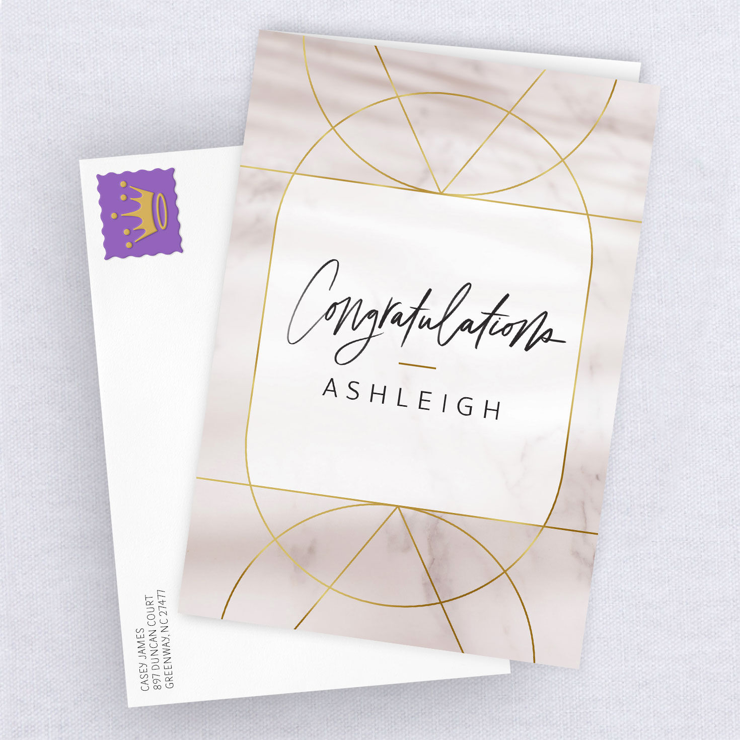 Personalized Gold Accents on Marble Card for only USD 4.99 | Hallmark