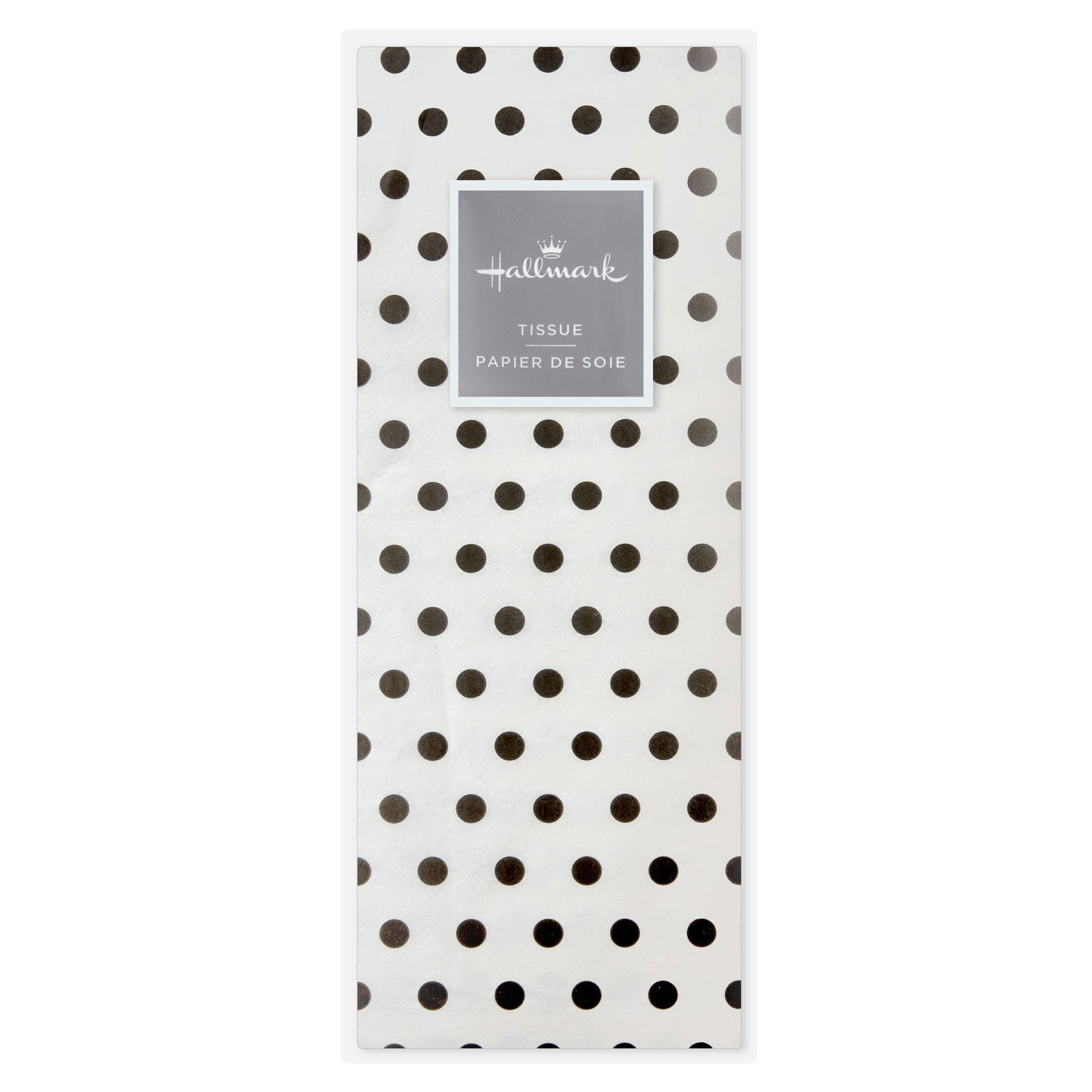Black Polka Dots on Ivory Tissue Paper, 6 sheets, Black on Ivory, large image number 5