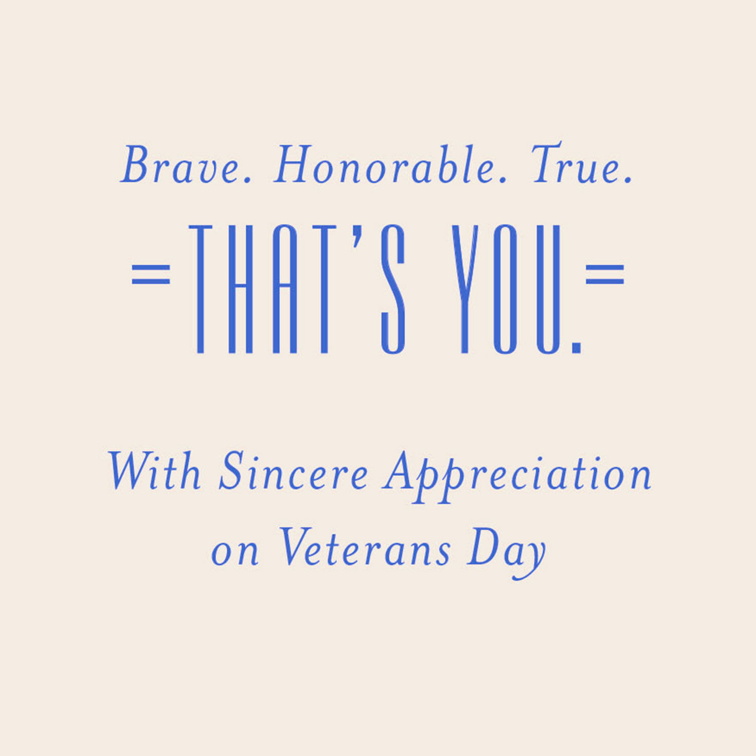 U.S. Navy Brave, Honorable, True Veterans Day Card for only USD 2.99 | Hallmark