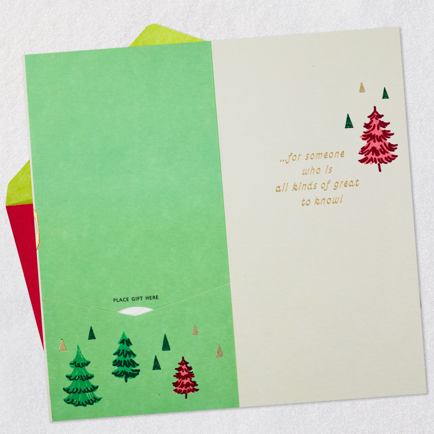 Elegant Christmas Tree Money Holder Christmas Card Open card with envelope image number 4