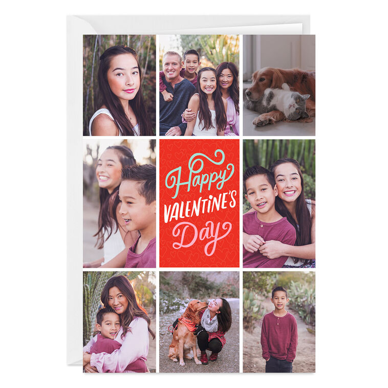 Happy Valentine's Day Photo Collage Custom Card
