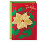 Gold Poinsettia Romantic Christmas Card for Her Card Front image number 1