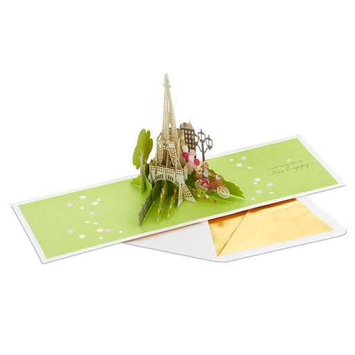 Bonjour Eiffel Tower 3D Pop-Up Hello Card, 