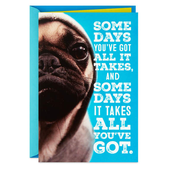Hang in There Dog in Hoodie Encouragement Card, , large image number 1
