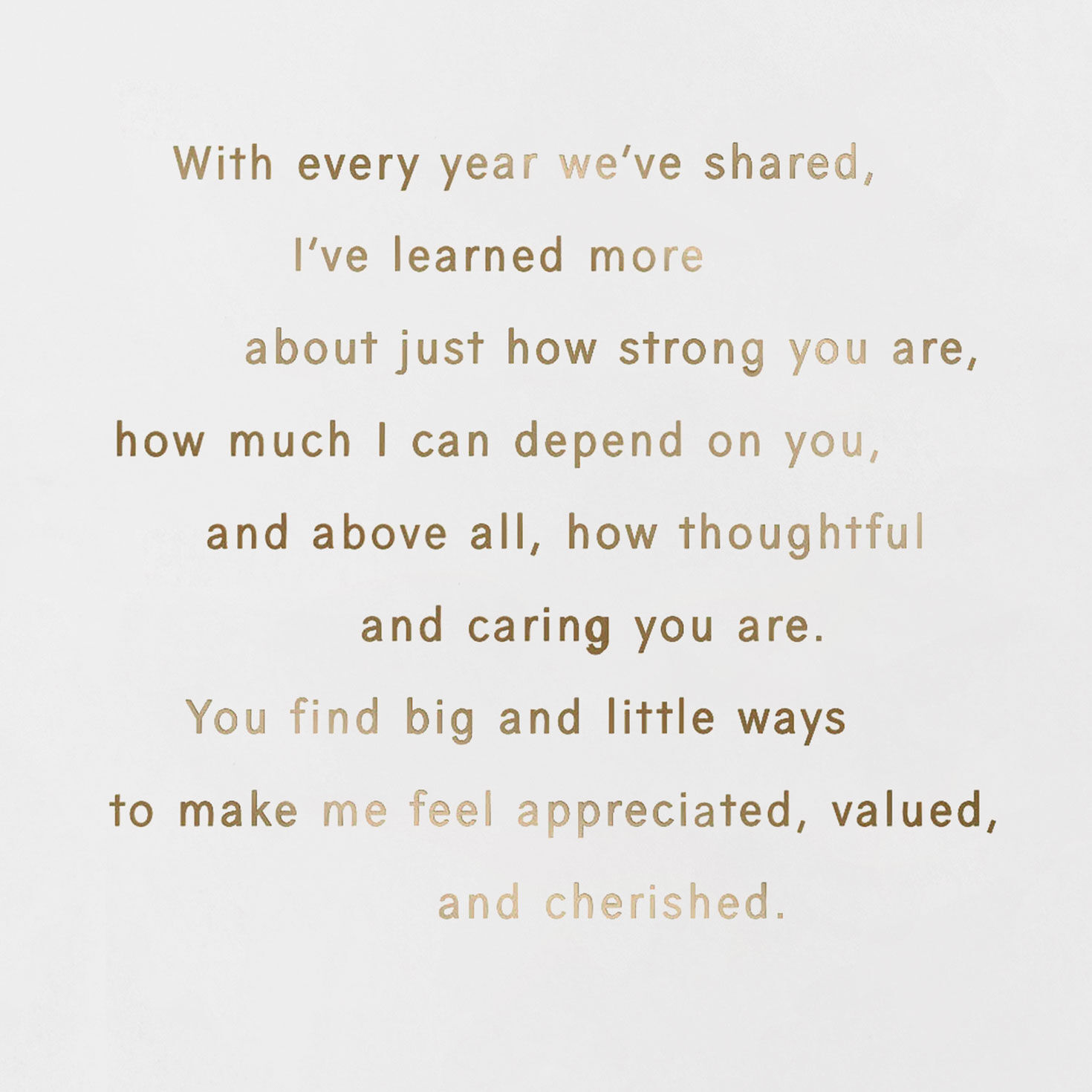 Blue and Gold Leaves Anniversary Card for Husband Sentiment image number 2