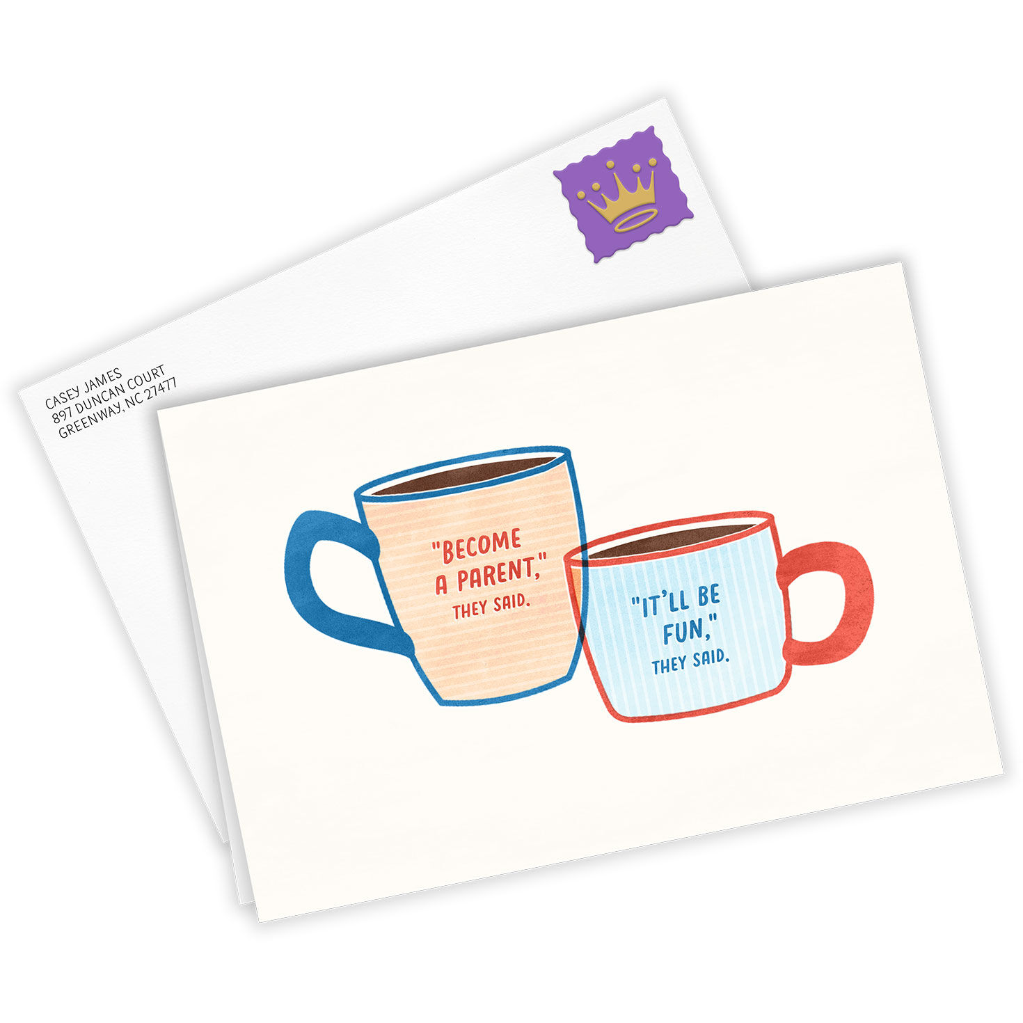 Coffee Mugs Funny Personalized Father's Day Card Card Front with Envelope image number 2