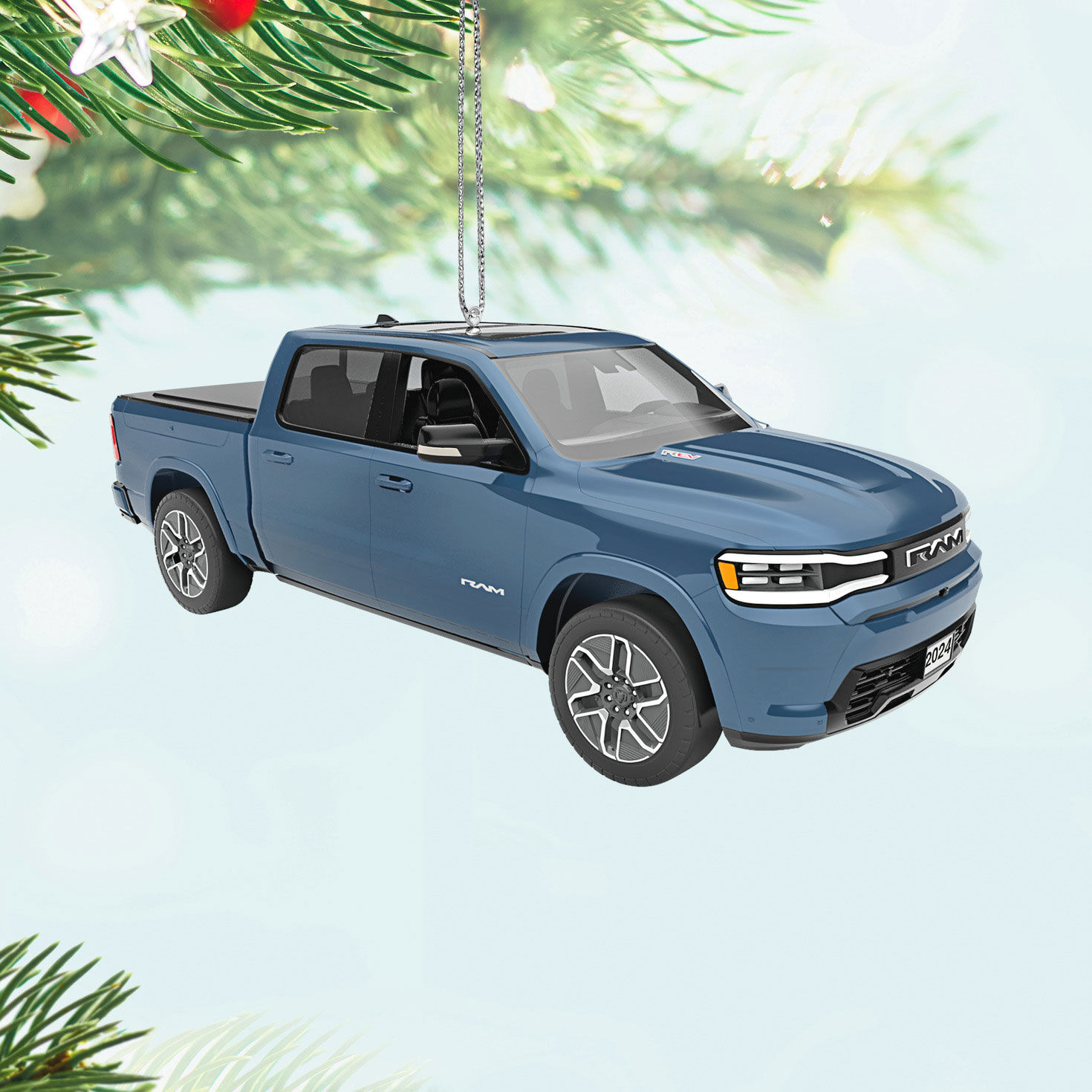 Blue Dodge Ram Truck Keepsake Ornament  image number 2
