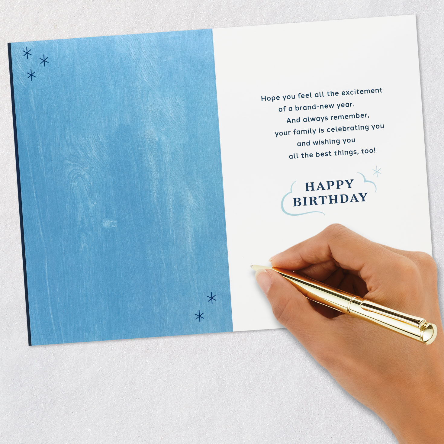Cake With Sparkler Candles Birthday Card for Son signing card image number 6