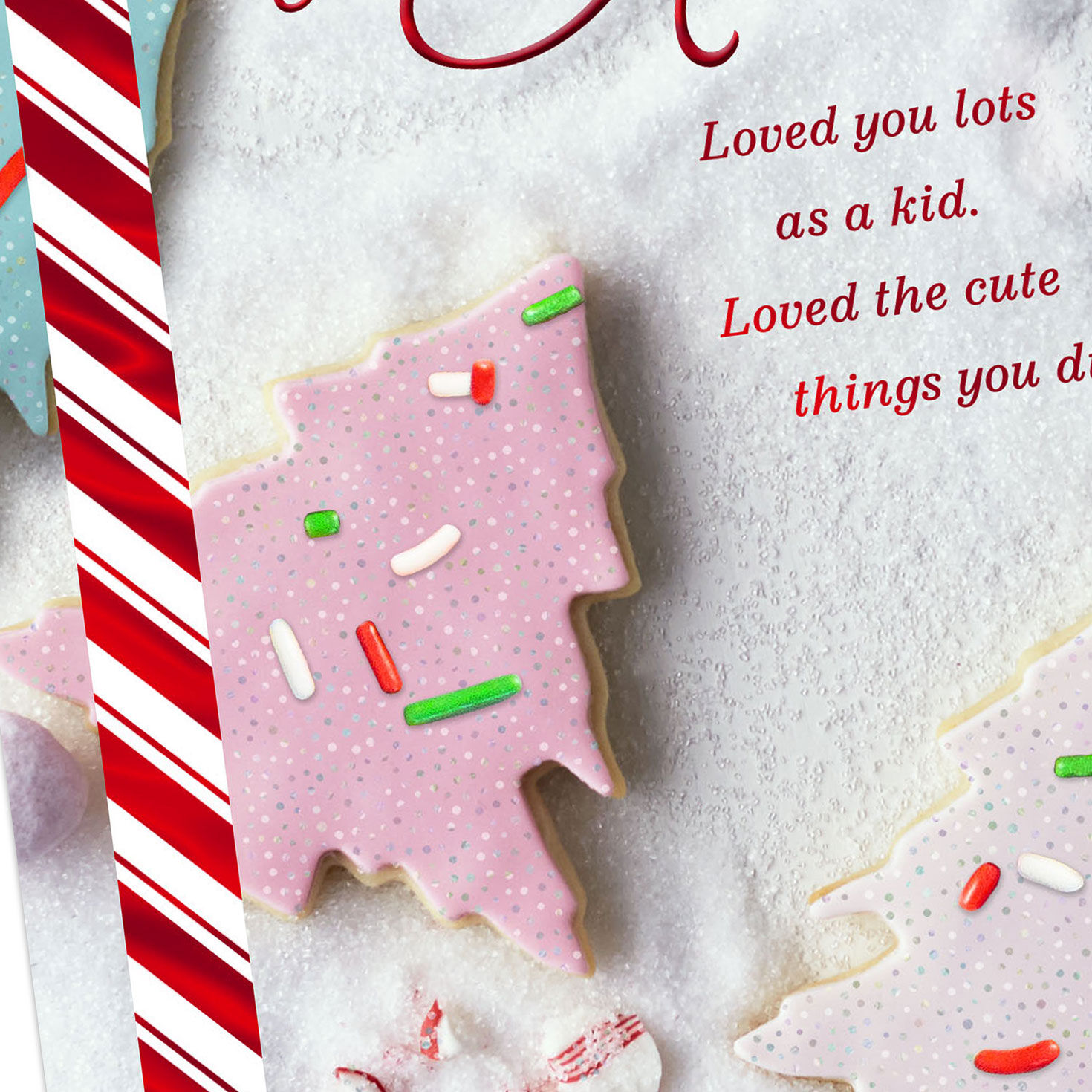 Pink Sugar Cookie Trees Christmas Card for Daughter Card Front Detail image number 5