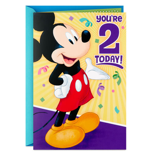 Disney Mickey Mouse Musical 2nd Birthday Card With Light, 
