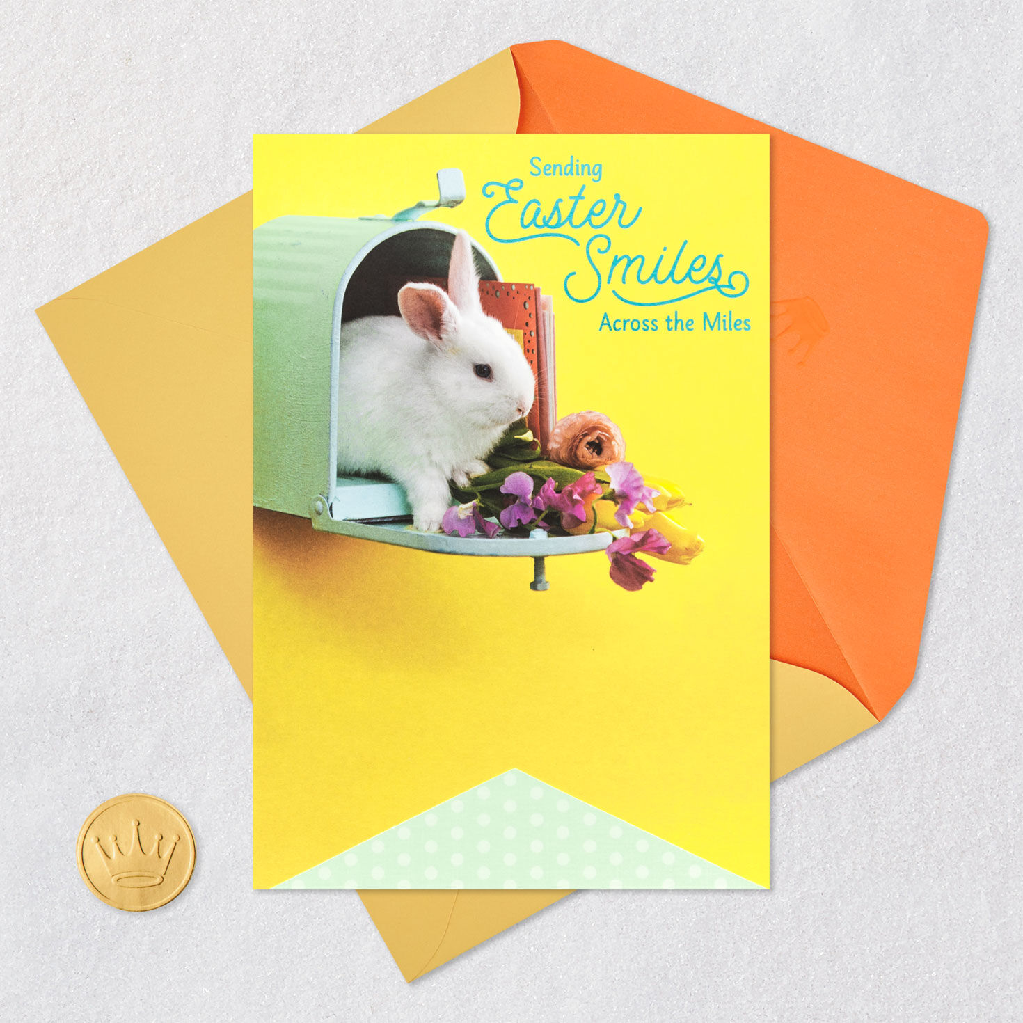 Bunny in Mailbox Easter Card Across the Miles Card Front Detail image number 5