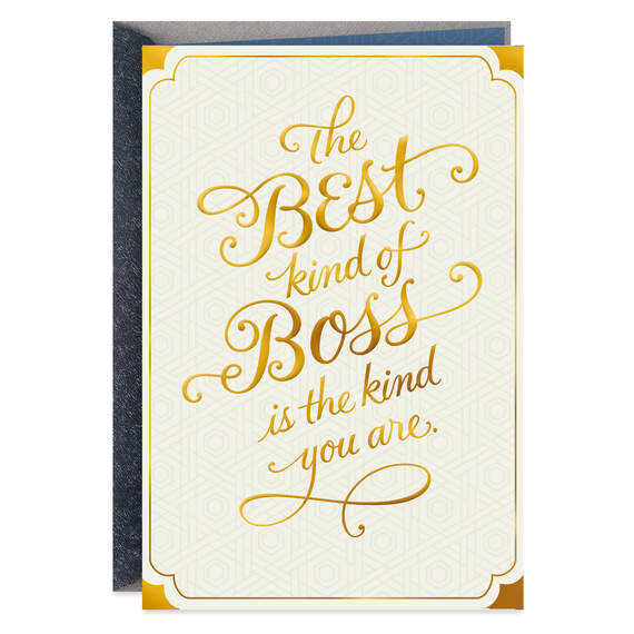Gold Script You're the Best Boss's Day Card, , large image number 1