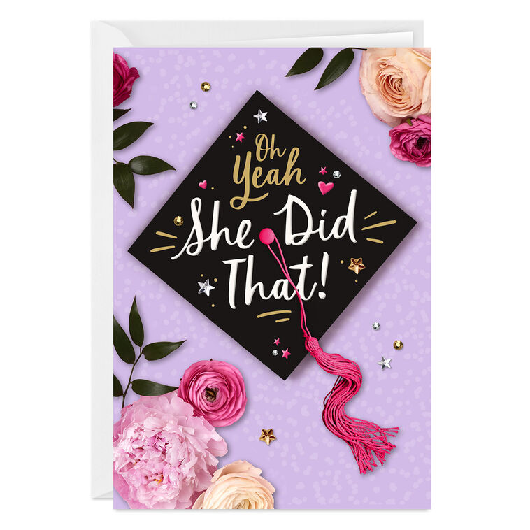 She Did That Custom Graduation Card