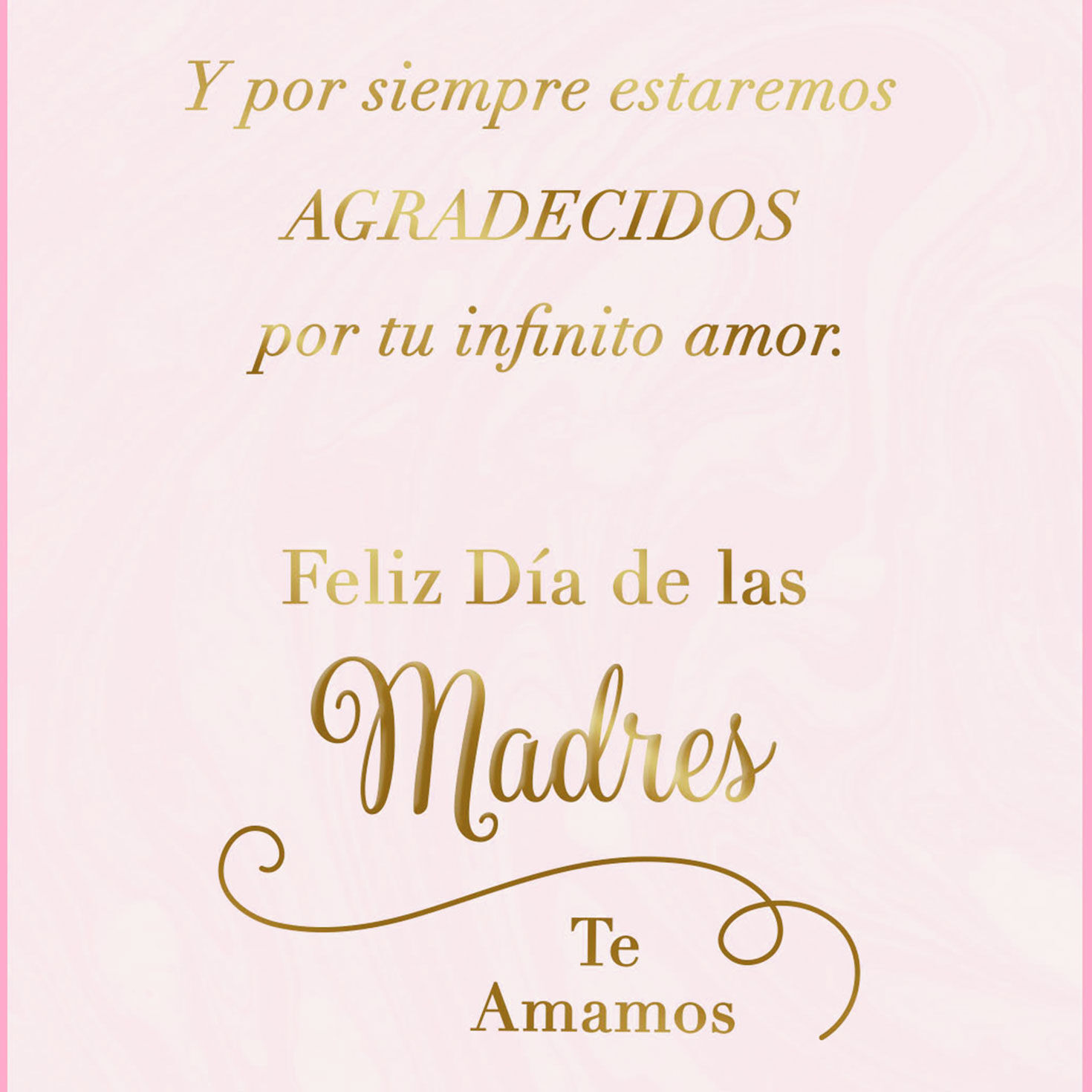Gold Script on Pink Spanish Mother's Day Card for Mom sentiment image number 2