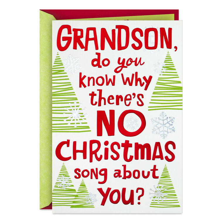 Tis the Season Funny Christmas Card for Grandson