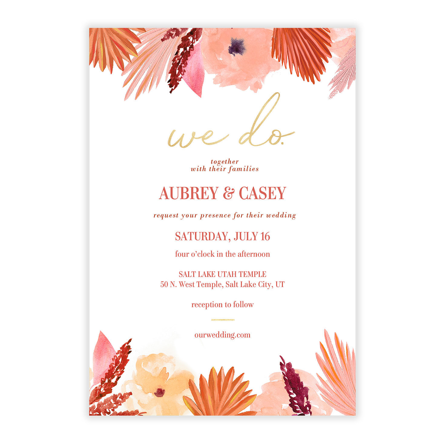 We Do Pink Florals Wedding Invitation, , large image number 5