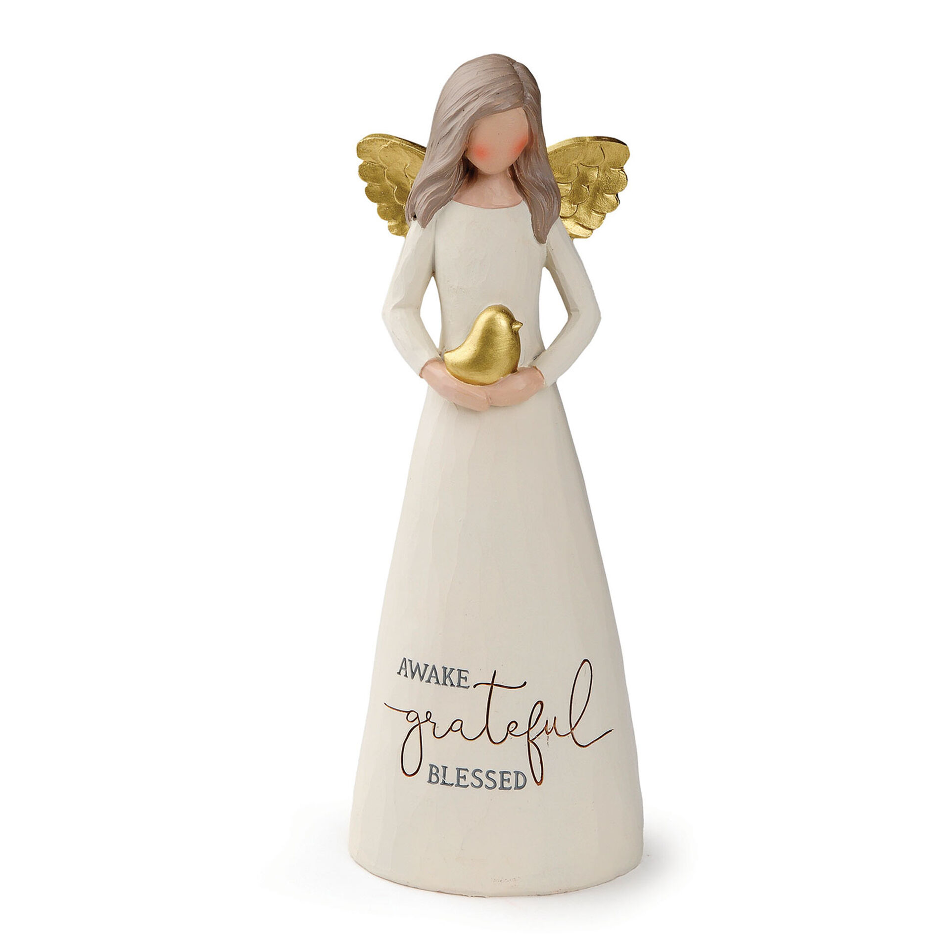 Blossom Bucket Awake Grateful Blessed Angel Figurine, 8" Figurines