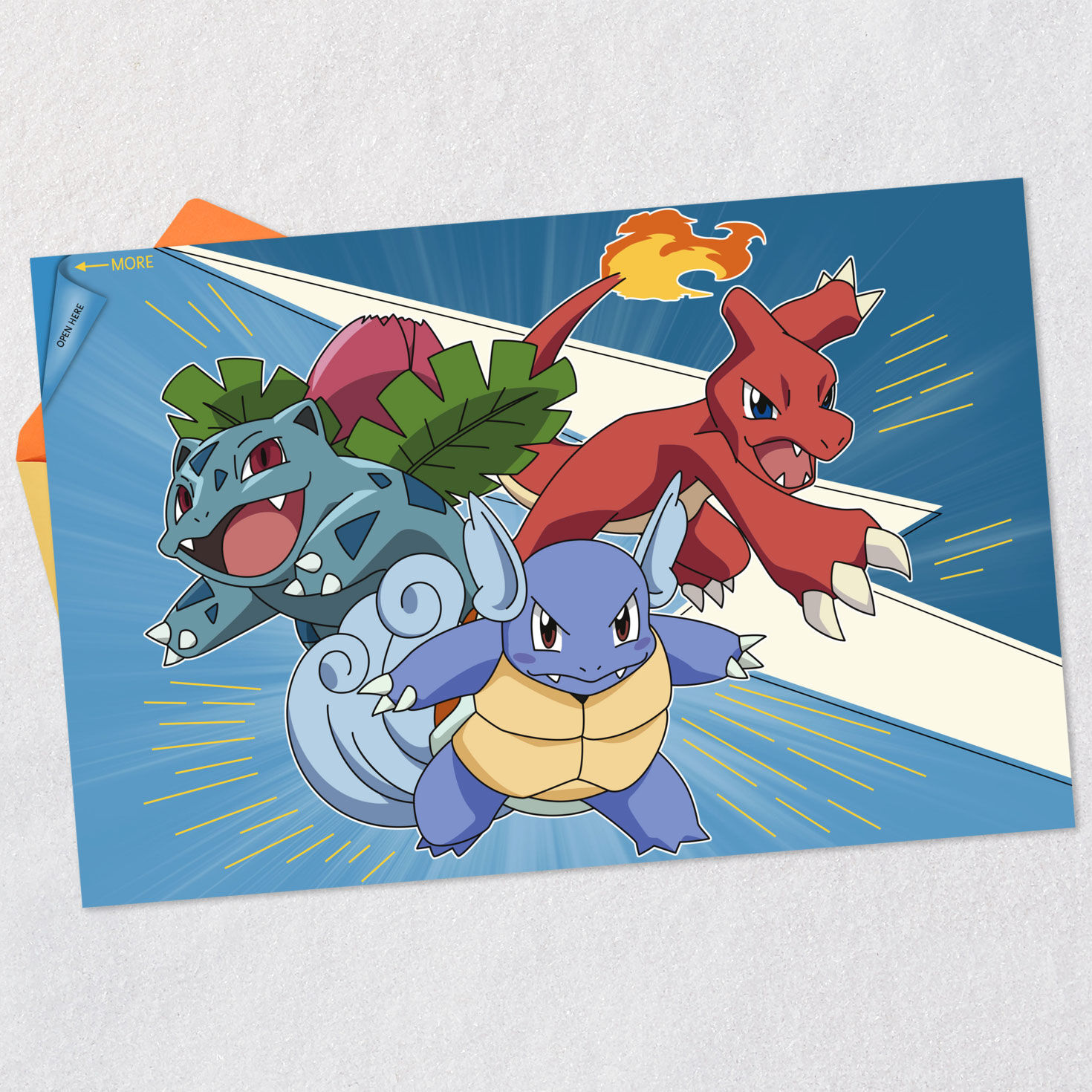 Pok&eacute;mon Birthday Card for Kids With Fold-Out Poster Open card with envelope image number 4