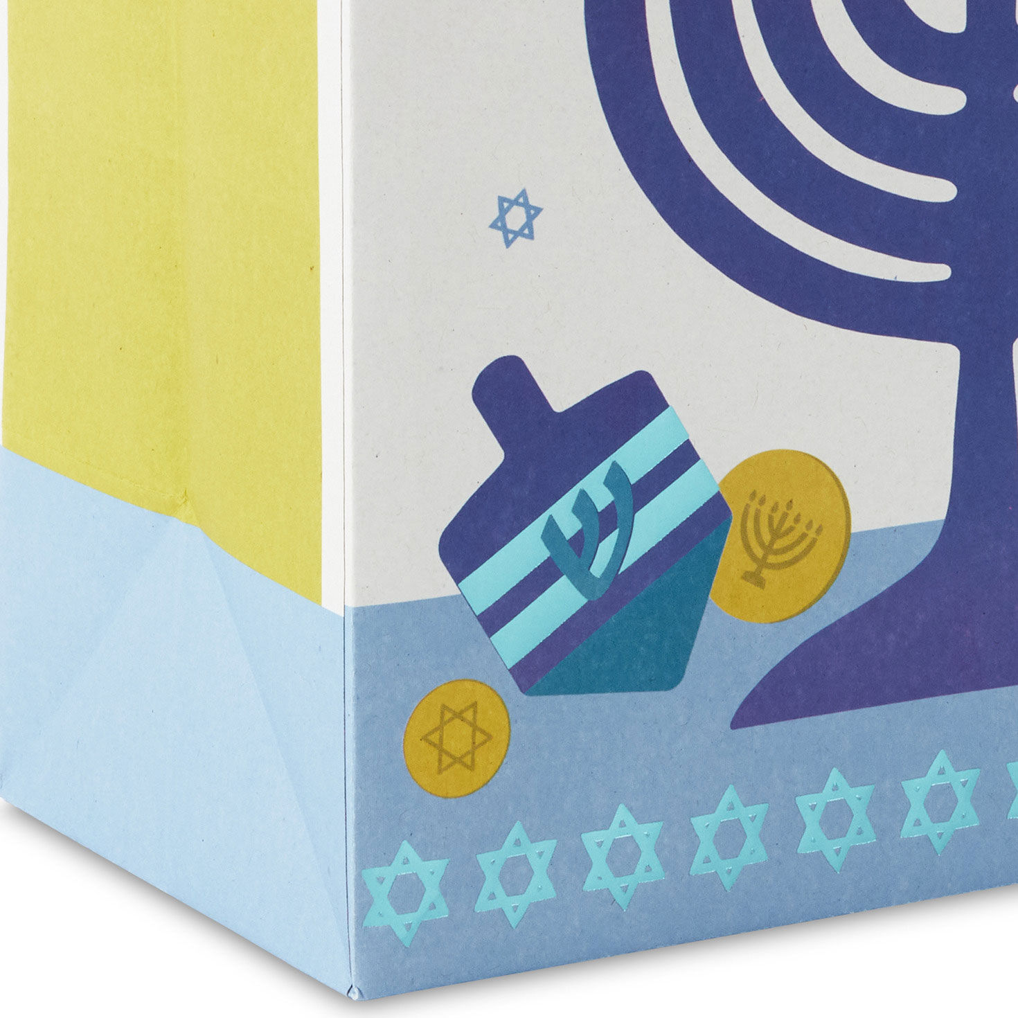 American Greetings Hanukkah Gift Bags Set - 4 Bags With Menorah & Dreidel Designs, 2 Sizes (6.5" & 10"), Satin Handles