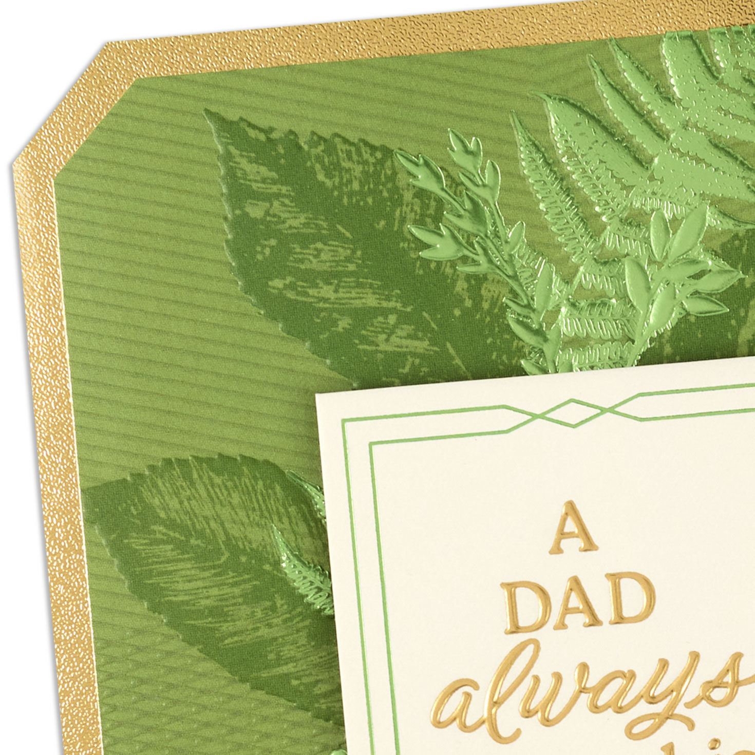 Leaves on Green Dad Father's Day Card Card Front Detail image number 5
