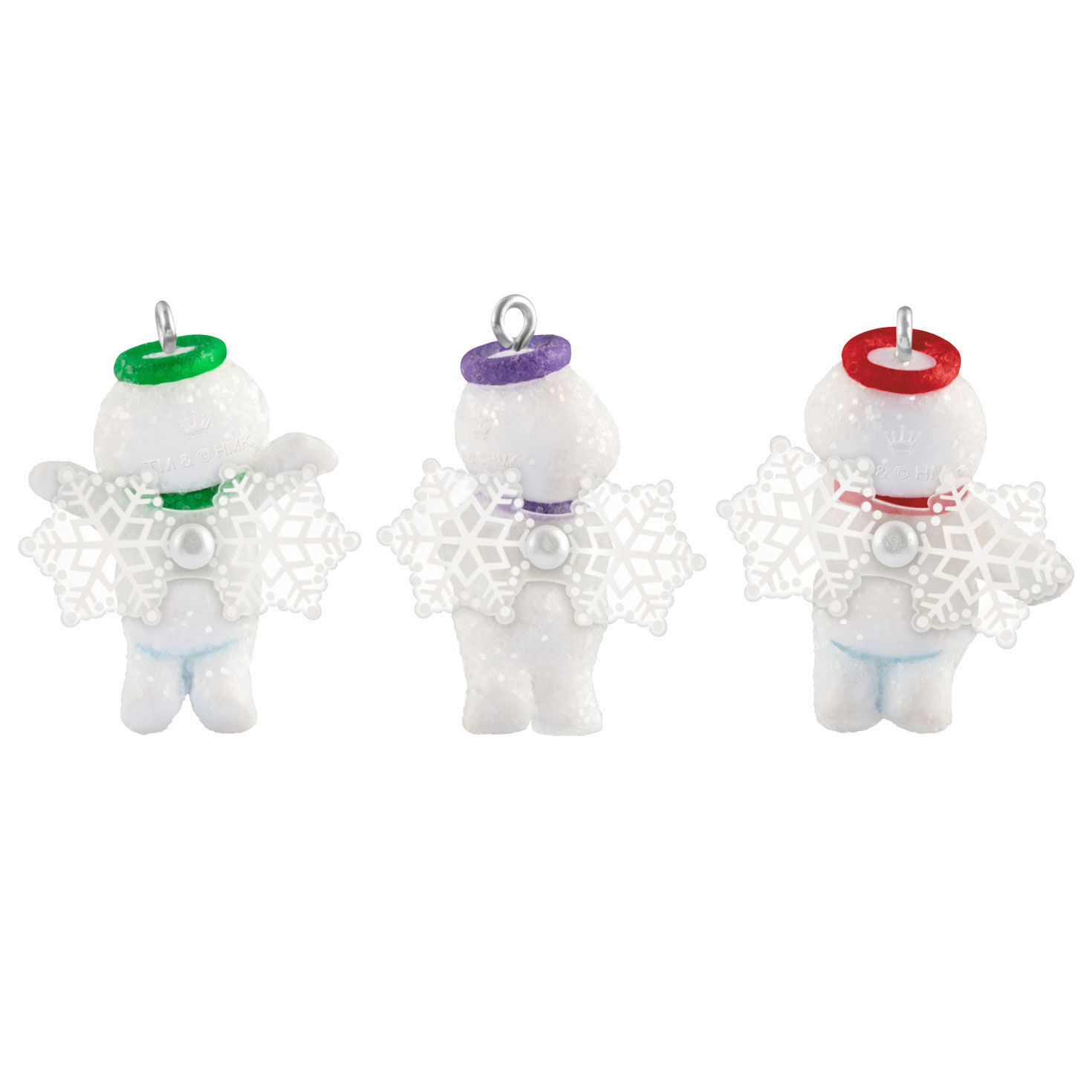 Set of 3 Angel Snowmen Keepsake Ornaments Back image number 6