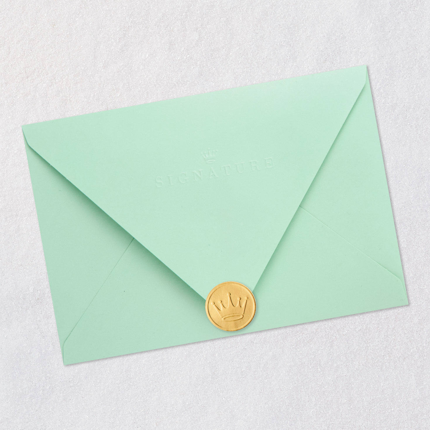Blue and Green Heart Anniversary Card for Couple Envelope Back with Seal image number 7