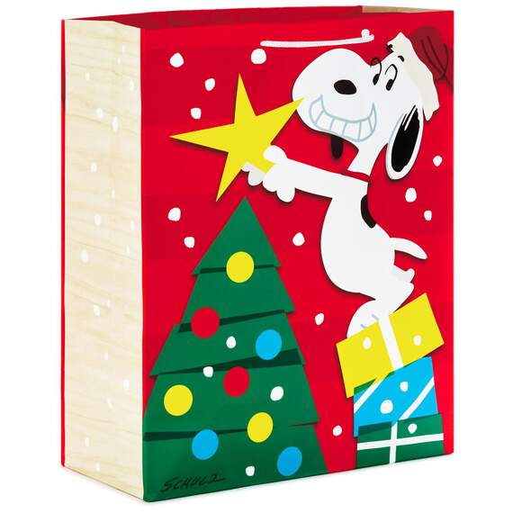 Peanuts® Snoopy Decorating the Tree X-Large Christmas Gift Bag, 15", , large image number 1