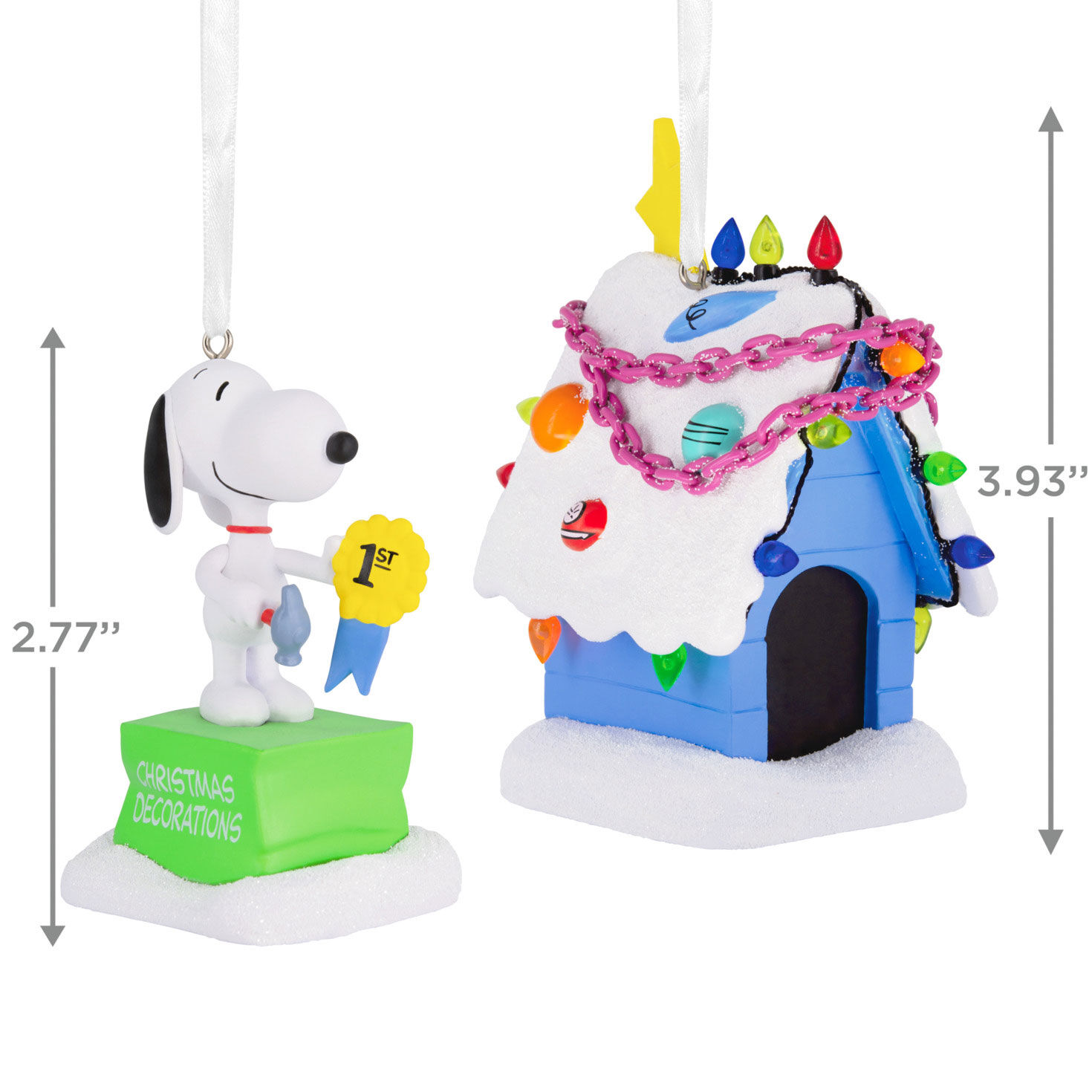 Peanuts® Snoopy and Holiday Doghouse Hallmark Ornaments, Set of 2 for only USD 28.99 | Hallmark
