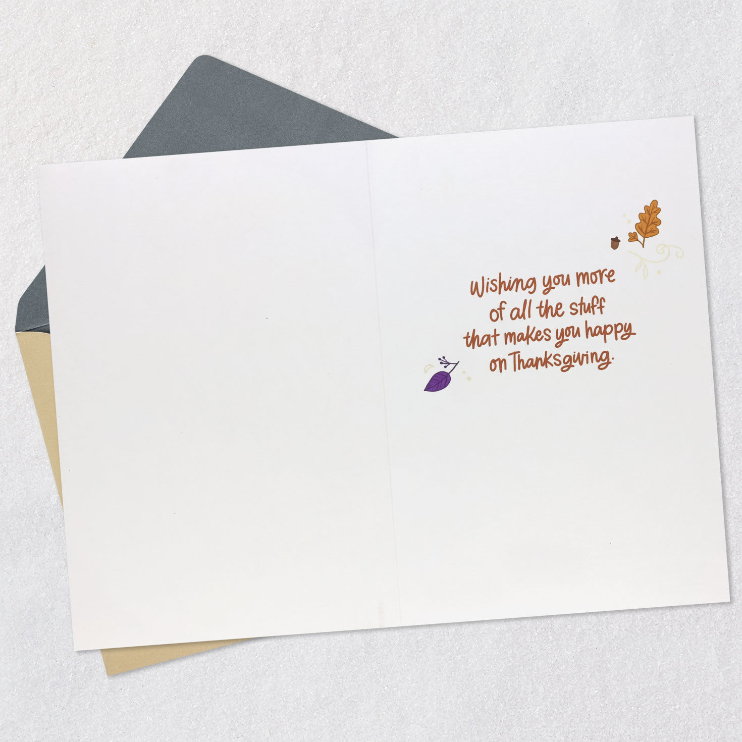 Purple Thanksgiving Card for Son & Daughter-in-Law Open card with envelope image number 3