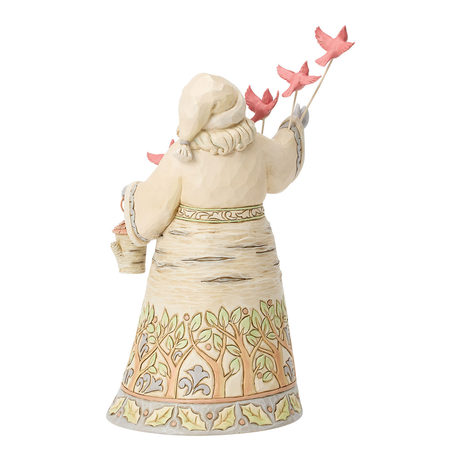 Santa With Pink Birds Jim Shore Statue Back image number 2