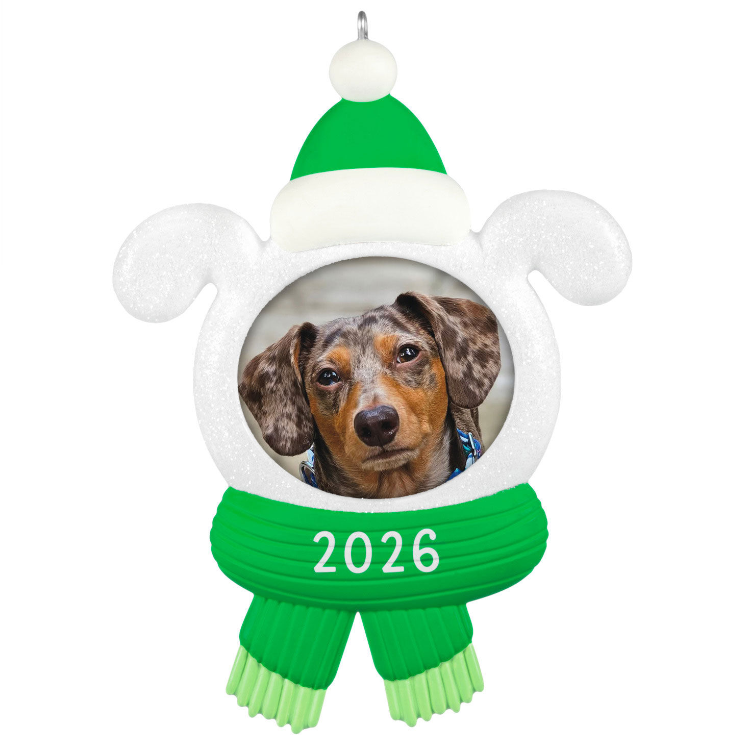 Snow Dog 2026 Photo Frame Ornament