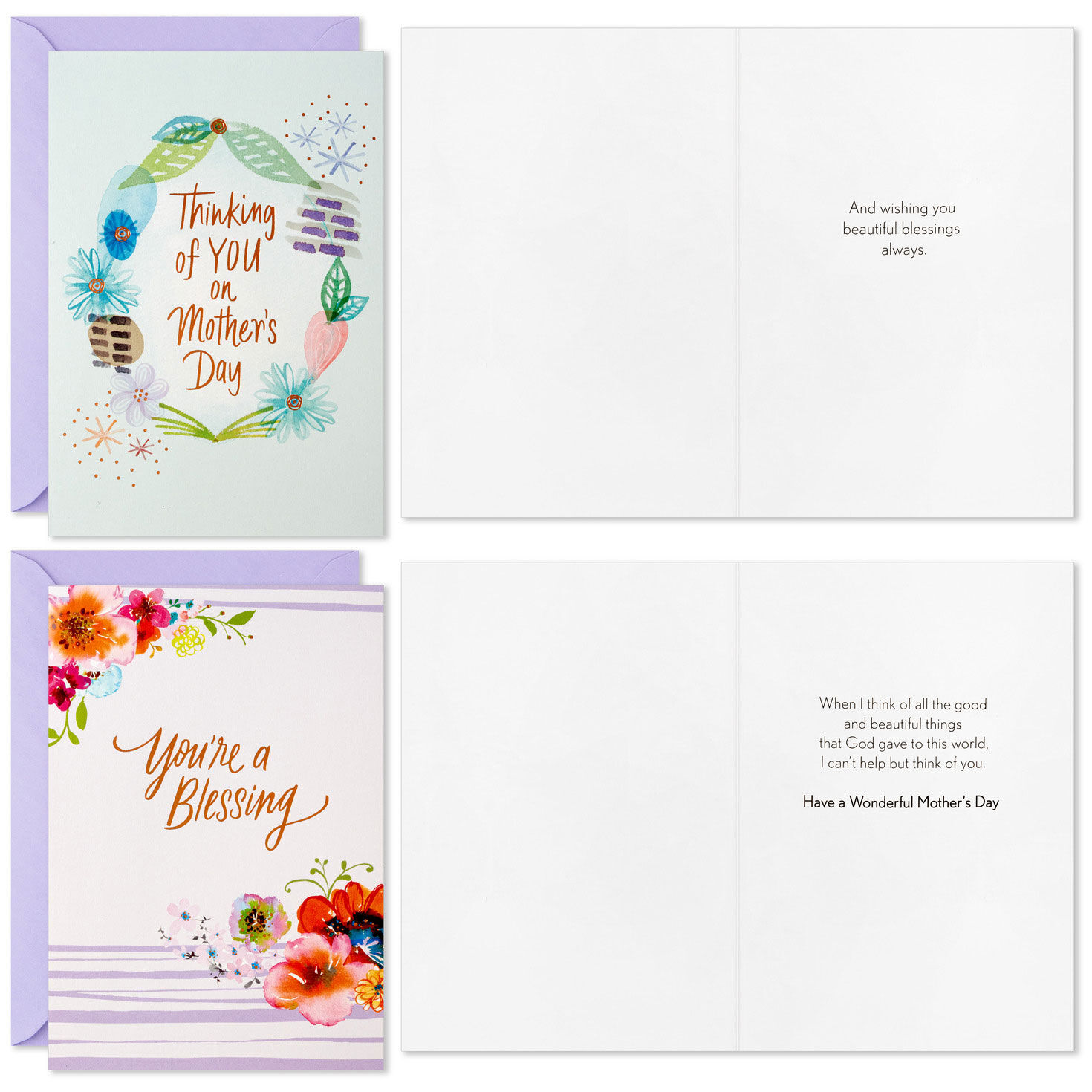 Teal Flowers Mother's Day Cards Assortment  image number 2