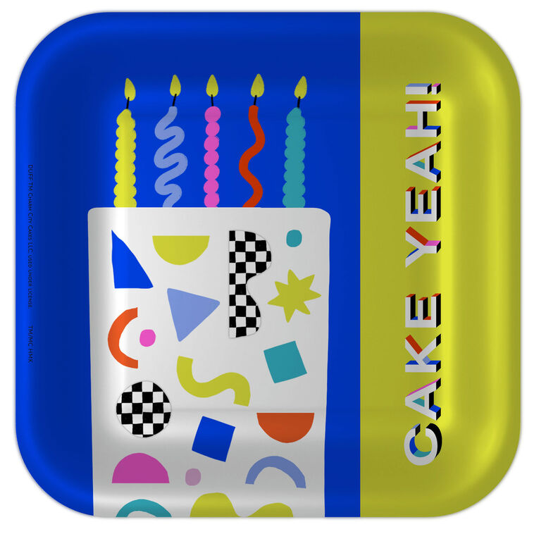 "Cake Yeah!" Modern Neon Dessert Plates, Pack of 8