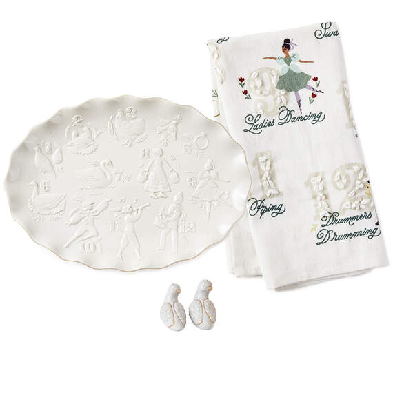 12 Days of Christmas Tableware and Tea Towel Gift Set, , large image number 1