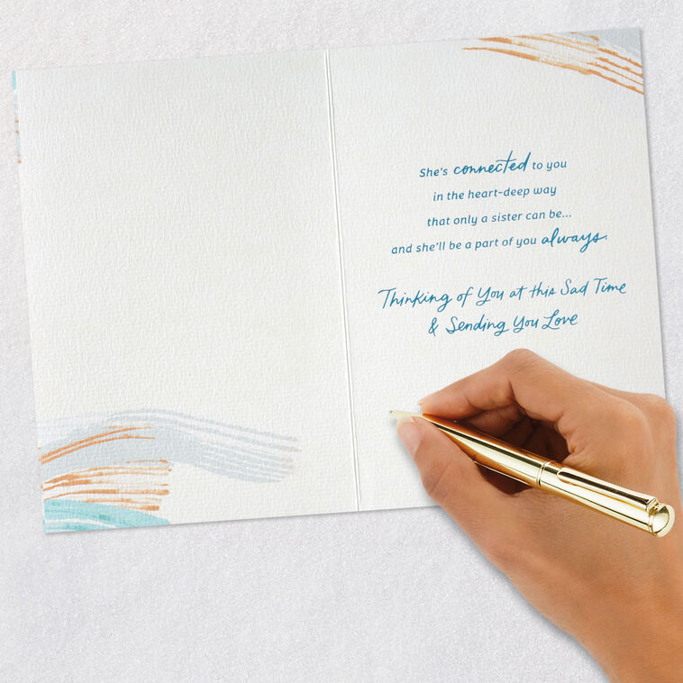 Abstract Waves Sister Sympathy Card Signing card image number 7