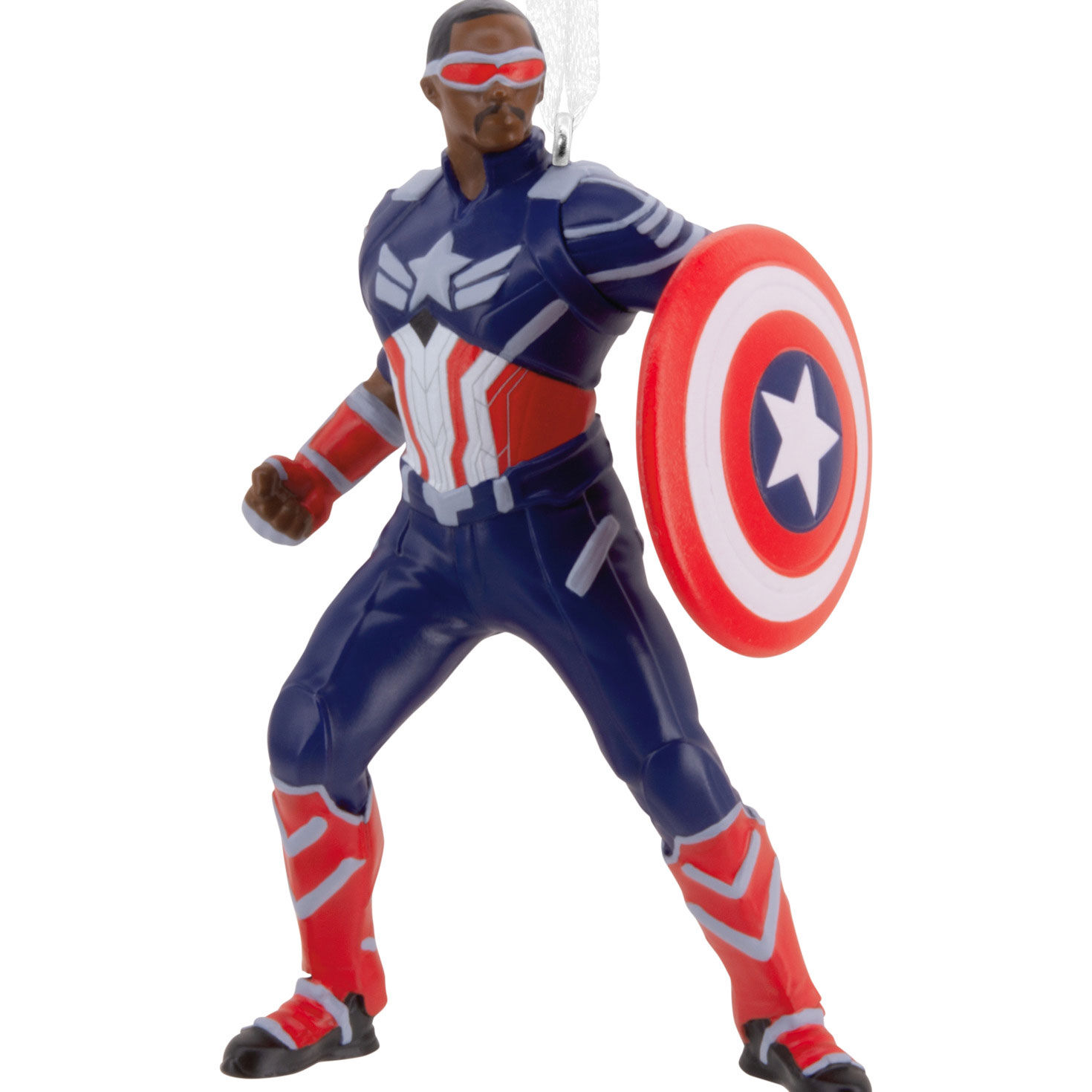Captain America Sam Wilson Christmas Ornament closeup view image number 5