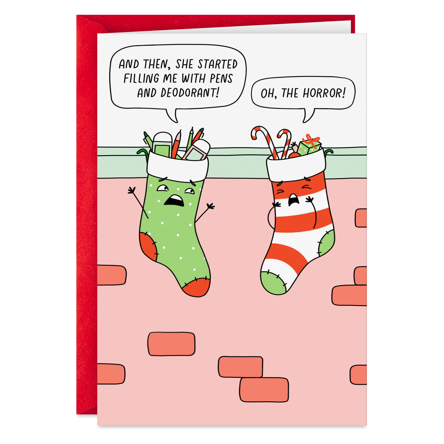 Holiday Horror Stockings Funny Christmas Card