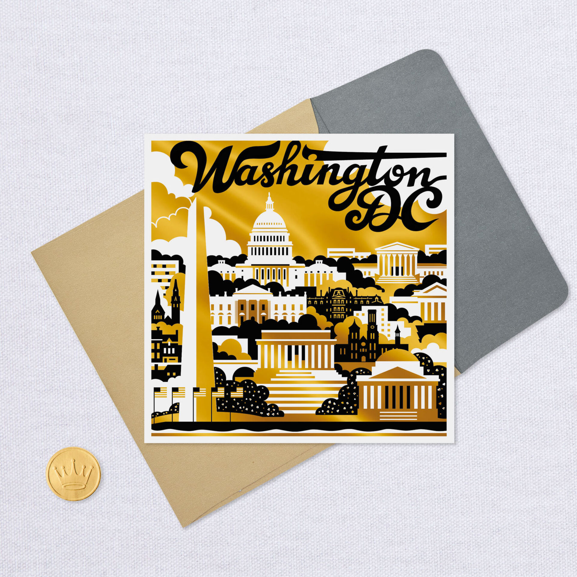 Washington D C Skyline And Icons Blank Card Greeting Cards Hallmark