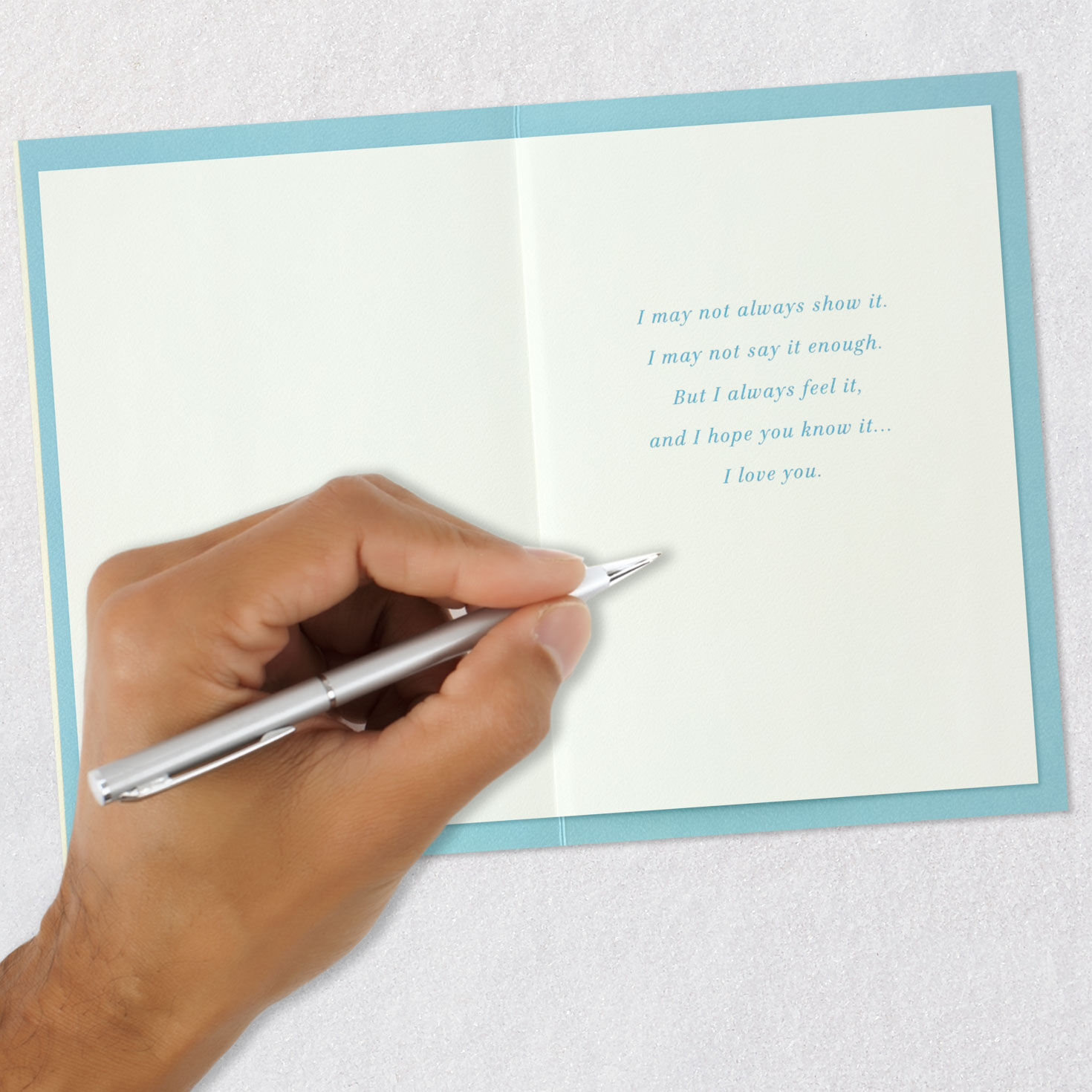 Blue and Gold Vintage Lettering Romantic Love Card Signing card image number 6