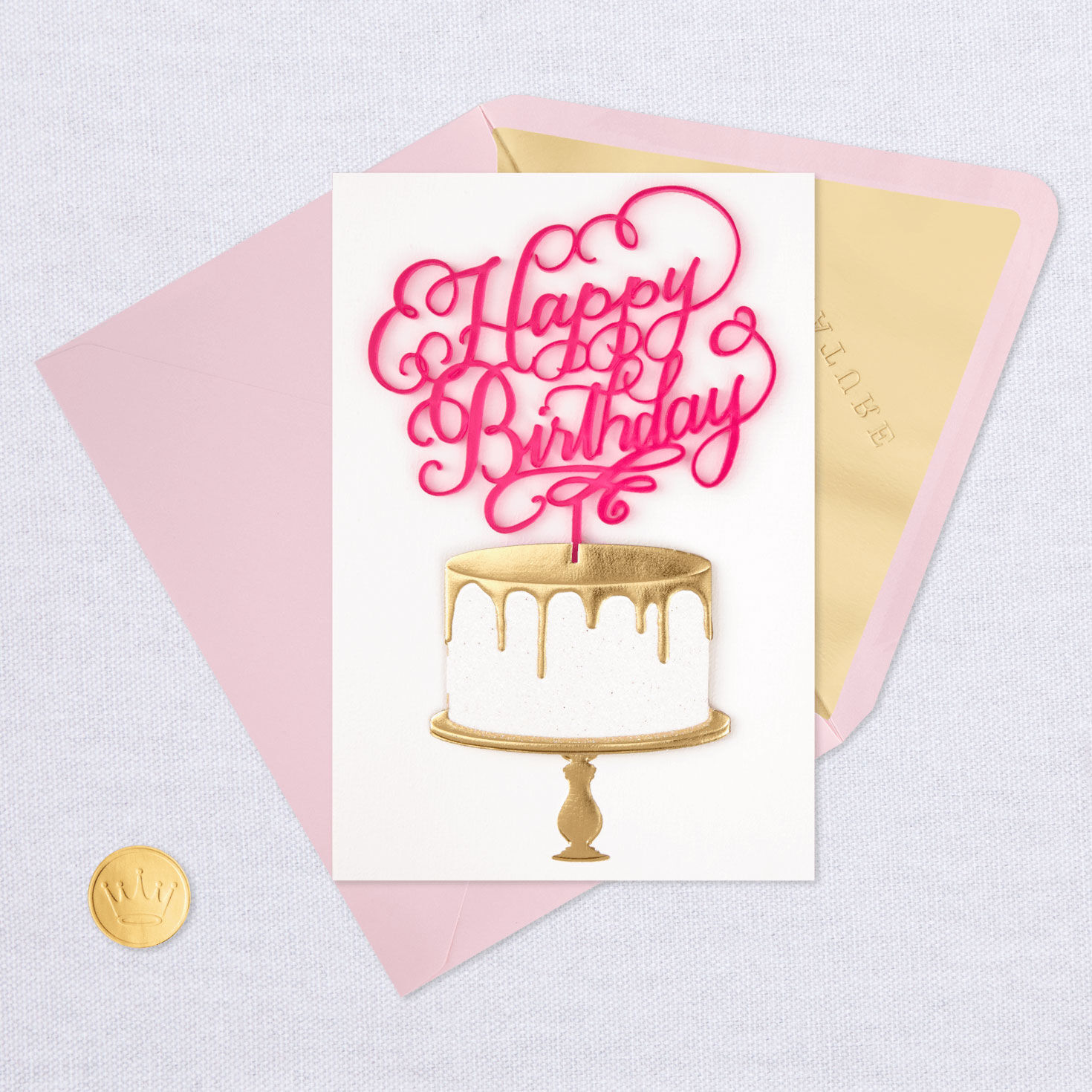 Calligraphy and Cake Happy Birthday Card for Her for only USD 7.99 | Hallmark