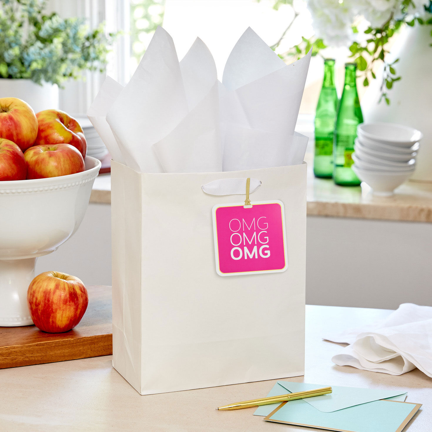 OMG on Fuchsia Single Hanging Gift Tag in use image number 2